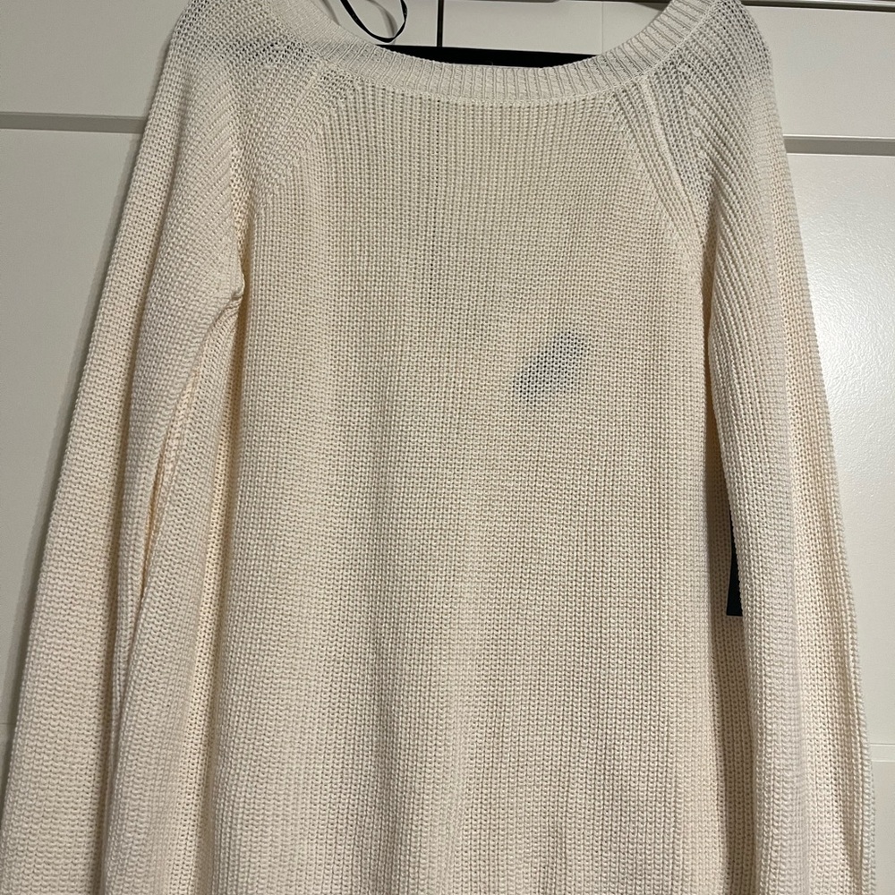 Lulu's Cream Crew Neck Sweater